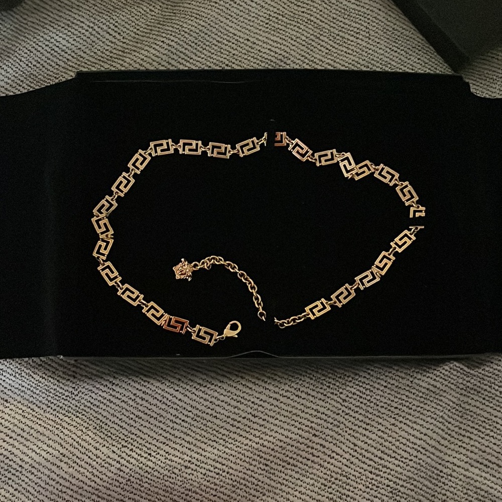 Versace gold chain belt